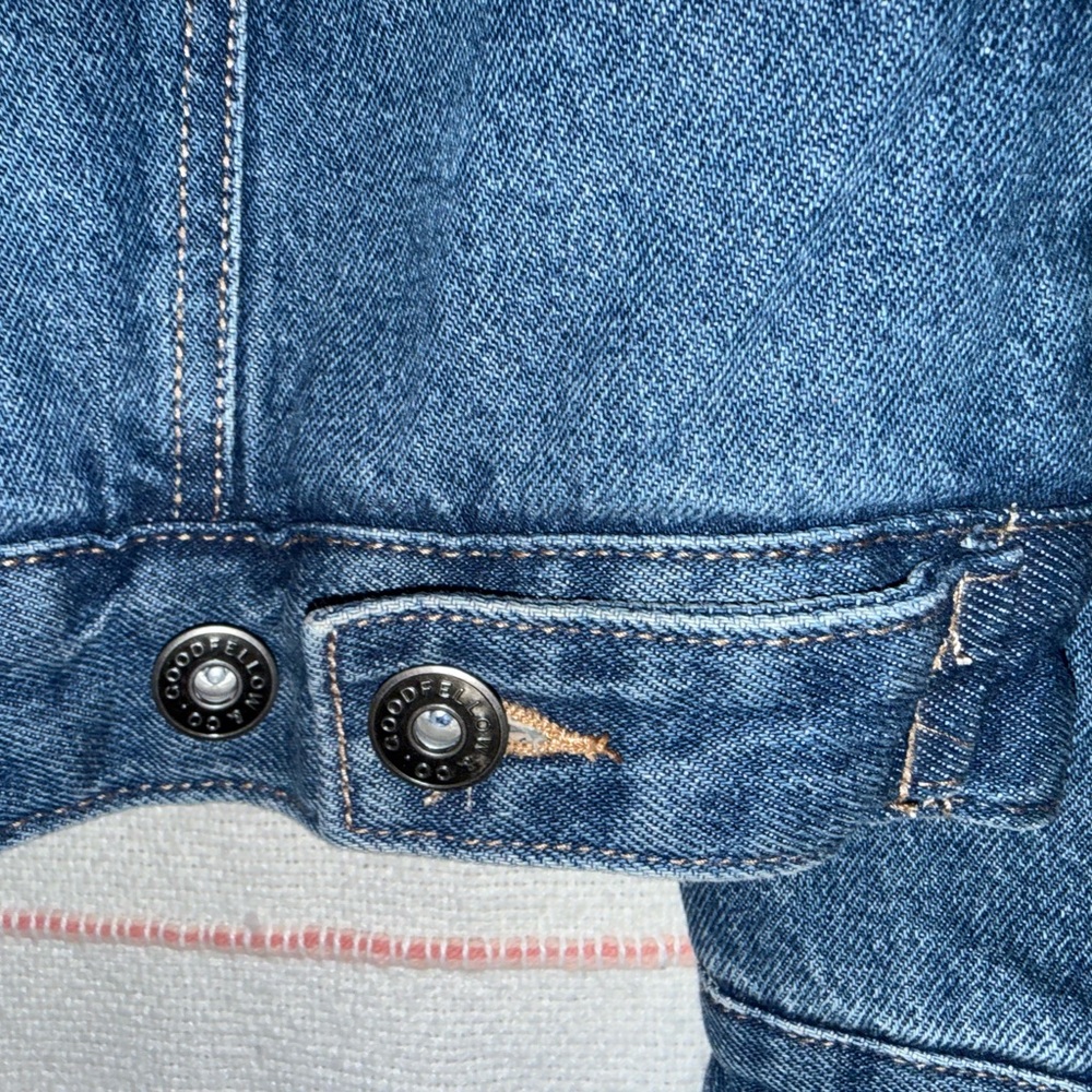 Goodfellow & Co Blue Denim Jacket with Tan Collar and Lining - Picture 8 of 14